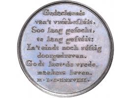 Historiepenningen penningen, 1678, Vrede van Nijmegen, verdrag tussen de 7 Provinciën, Frankrijk, Oostenrijk, Spanje, Denemar