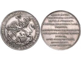 Historiepenningen 1688 Utrecht, Ontvangst van de gevluchte Franse protestanten. Zilver 43,2mm VvL. III-355 ZF-PR