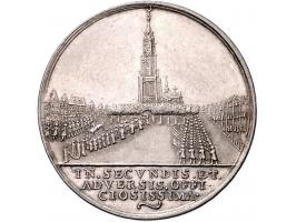 Historiepenningen 1752 Overlijden Willem IV Begrafenis te Delft, door N. Van Swinderen AG 37mm VvL. 310 ZF