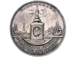 Historiepenningen 1772, herdenking opstand Vlissingen 6 april 1572, door Van Berckel, zilver, 40mm met gravure op rand 'Te Vl