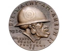 Germany before and after 1945 1920 'Die Wache am Rhein', by Karl Goetz, cast bronze, 58 mm, Kienast 262 EF