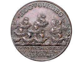 Historiepenningen Calixtus III (1455-58), medal n.d. in bronze, departure of the fleet against the Ottoman Empire - Obv: bust