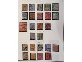 postmarks collection including used abroad with Aden, Middle East, Burma, Bushire, Mombasa, Zanzibar etc. on album leaves in 