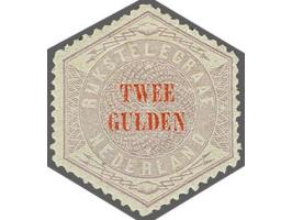 2 gulden lila en rood, pracht ex. met certificaat Vleeming 2017: Zegel en tanding echt, gom origineel met meerdere grote plak