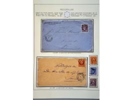 emissie 1870, gespecialiseerde collectie met o.a. stempels, enkele proeven, specimen en 26 meest betere poststukken in ringba