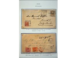 emissie 1870, gespecialiseerde collectie met o.a. stempels, enkele proeven, specimen en 26 meest betere poststukken in ringba