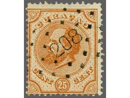 25 cent oranjebruin met pracht afdruk puntstempel 208 St. Eustatius, pracht ex.