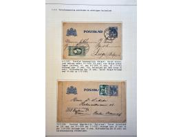 ruim 150 postwaardestukken 1876-ca.1970 met bijfrankering wegens buitenland, interlokaal, tariefaanpassingen, luchtrecht, ver