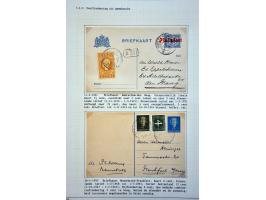 ruim 150 postwaardestukken 1876-ca.1970 met bijfrankering wegens buitenland, interlokaal, tariefaanpassingen, luchtrecht, ver