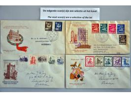 fdc's, collectie tussen E2-E447 w.b. enkele voorlopers in 2 albums