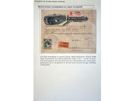 13 waarde poststukken met gulden frankeringen Bontkraag w.b. voorzijde met frc. 25.000 Rotterdam-Berlin 1920 (o.a. 1 gulden e