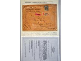 13 waarde poststukken met gulden frankeringen Bontkraag w.b. voorzijde met frc. 25.000 Rotterdam-Berlin 1920 (o.a. 1 gulden e