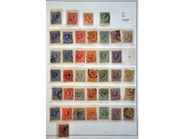 gespecialiseerde collectie 1852-1923 w.b. port, dienst, postbewijs en betere ex. op albumbladen