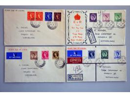 mooie collectie fdc's 1901-1966 met veel betere ex. w.b. PUC 1929, Silver Jubilee 1935, Edward VIII 1937, George VI 9d, 10d, 