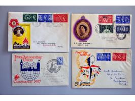 mooie collectie fdc's 1901-1966 met veel betere ex. w.b. PUC 1929, Silver Jubilee 1935, Edward VIII 1937, George VI 9d, 10d, 