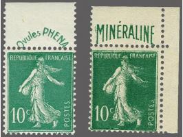 Phéna en Mineraline 10 centimes groen met hoekvelrand, cat.w. 790