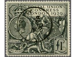 George V 1929 P.U.C. £1 black, St. George and the dragon, a very fine used example with Guernsey CDS 1930, cat.v. £ 550