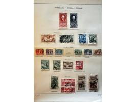 collectie 1858-1941 gestempeld met betere ex. en series en Levant op albumbladen