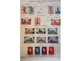 collectie 1858-1941 gestempeld met betere ex. en series en Levant op albumbladen