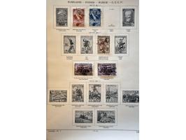 collectie 1858-1941 gestempeld met betere ex. en series en Levant op albumbladen