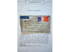 43 luchtpostenveloppen 1928-1939 van/naar Ned.-Indië en met port belast (onderfrankering, alleen luchtpostzegels, ongeldige z