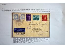 43 luchtpostenveloppen 1928-1939 van/naar Ned.-Indië en met port belast (onderfrankering, alleen luchtpostzegels, ongeldige z