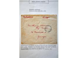 22 luchtpostenveloppen 1945-1948 naar Nederland, ongefrankeerd en met port belast w.b. 30 cent port (verschillende combinatie