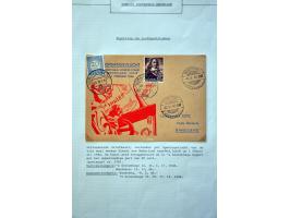 22 luchtpostenveloppen 1945-1948 naar Nederland, ongefrankeerd en met port belast w.b. 30 cent port (verschillende combinatie