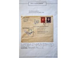 22 luchtpostenveloppen 1945-1948 naar Nederland, ongefrankeerd en met port belast w.b. 30 cent port (verschillende combinatie