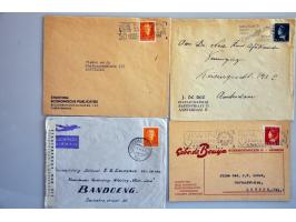 29 luchtpostenveloppen 1946-1948 naar Nederland, USA, etc. diverse stempels w.b. noodstempels en frankeringen tot. fl.5,35, e