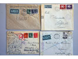 29 luchtpostenveloppen december 1939-april 1944 w.b. aangetekend en expres en alle met censuur, w.b. naar Nederland, Engeland