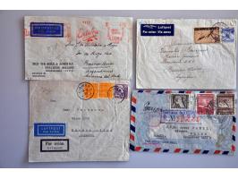 luchtpostenveloppen september 1939-juni 1940, Air France lijn van/naar Zuid-Amerika, w.b. naar Guadeloupe, Uruguay-Jerusalem 