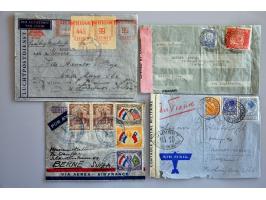 luchtpostenveloppen september 1939-juni 1940, Air France lijn van/naar Zuid-Amerika, w.b. naar Guadeloupe, Uruguay-Jerusalem 