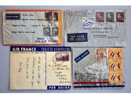 luchtpostenveloppen september 1939-juni 1940, Air France lijn van/naar Zuid-Amerika, w.b. naar Guadeloupe, Uruguay-Jerusalem 