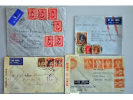 34 luchtpostenveloppen 1939-1940 maatschappij I.A./B.O.A.C. Empire route Poole-Sydney 1939-1940 en vv. met veel trajectpost w