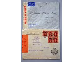 34 luchtpostenveloppen 1939-1940 maatschappij I.A./B.O.A.C. Empire route Poole-Sydney 1939-1940 en vv. met veel trajectpost w