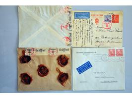 58 luchtpostenveloppen maart 1939-1945 w.b. uit Spanje (maart 1939 en februari 1942), Egypte (april 1940), Canada (2x met OAT