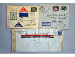 58 luchtpostenveloppen maart 1939-1945 w.b. uit Spanje (maart 1939 en februari 1942), Egypte (april 1940), Canada (2x met OAT