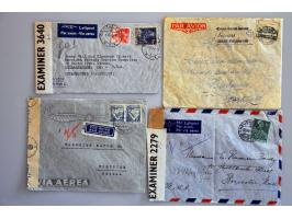 ruim 100 luchtpostenveloppen 1939-1945 routes van/naar Zuid- en Midden-Amerika, w.b rechtstreeks, via Chiasso, deels per truc