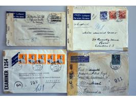 ruim 100 luchtpostenveloppen 1939-1945 routes van/naar Zuid- en Midden-Amerika, w.b rechtstreeks, via Chiasso, deels per truc