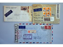 ruim 100 luchtpostenveloppen 1939-1945 routes van/naar Zuid- en Midden-Amerika, w.b rechtstreeks, via Chiasso, deels per truc