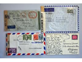 ruim 100 luchtpostenveloppen 1939-1945 routes van/naar Zuid- en Midden-Amerika, w.b rechtstreeks, via Chiasso, deels per truc