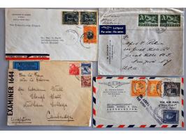 ruim 100 luchtpostenveloppen 1939-1945 routes van/naar Zuid- en Midden-Amerika, w.b rechtstreeks, via Chiasso, deels per truc