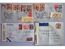 ruim 100 luchtpostenveloppen 1939-1945 routes van/naar Zuid- en Midden-Amerika, w.b rechtstreeks, via Chiasso, deels per truc