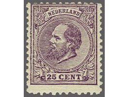 25 cent violet tanding 11½ x 12 grote gaten, pracht ex. met certificaat Vleeming 2017, cat.w. 1000