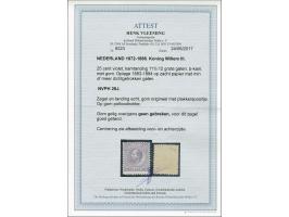 25 cent violet tanding 11½ x 12 grote gaten, pracht ex. met certificaat Vleeming 2017, cat.w. 1000