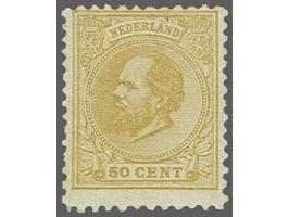 50 cent geelbruin tanding 11½ x 12 grote gaten, pracht ex., cat.w. 1800