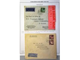 Nederlands-Indië - Nederland 1939 - jan.1941, 100 poststukken w.b. verbroken verbindingen, retour afzender, veel luchtpost me