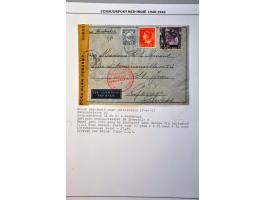 Ned.-Indië 1940-1942, 96 poststukken van/naar buitenland w.b. Duitsland, Engeland, Nederland, USA, etc, veel censuur o.a. 2 k