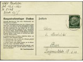 Duitsland concentratiekamp kaart Dachau (Lordahl P10) 24.6.1940 naar Posen met 6 Pf. Hindenburg, zeldzaam type, pracht ex.